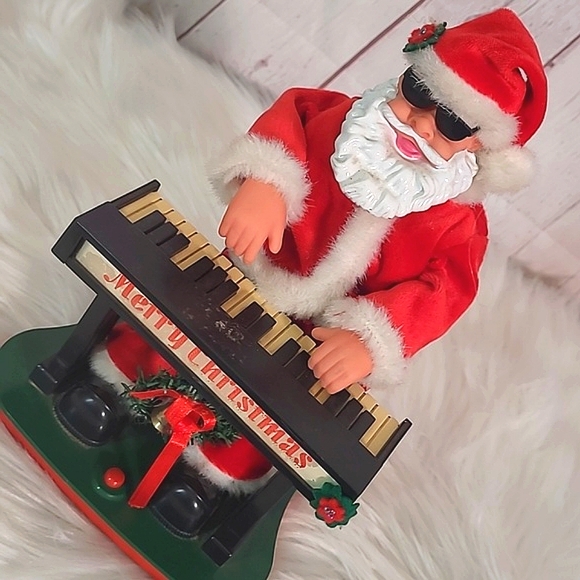 Vintage 90s Jazzy Piano Pals Santa Claus UNTESTED Christmas Animated Decor - Picture 3 of 16